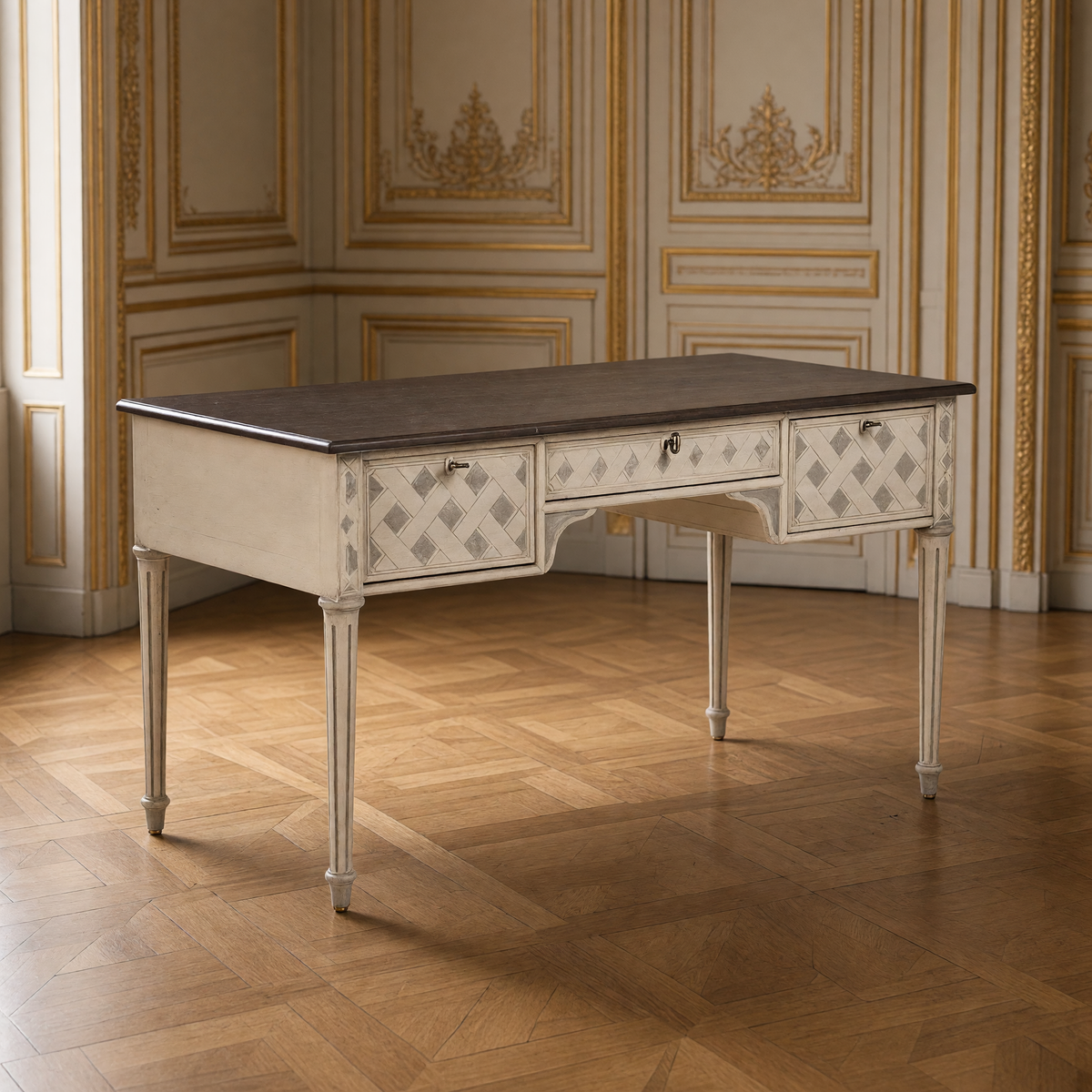 Desks collection, French painted writing desk in a salon