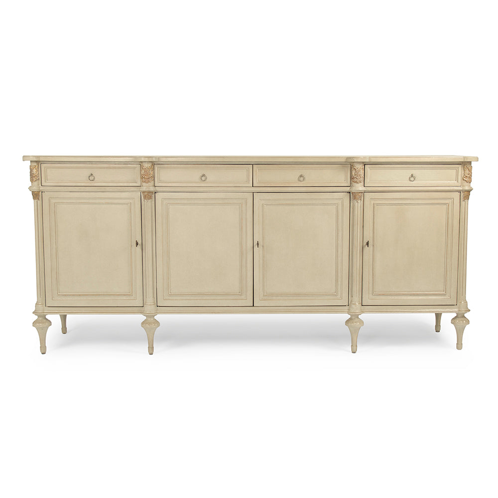 Astor French Painted Birch Buffet in Cream, studio photo 1 of 5 on a white background