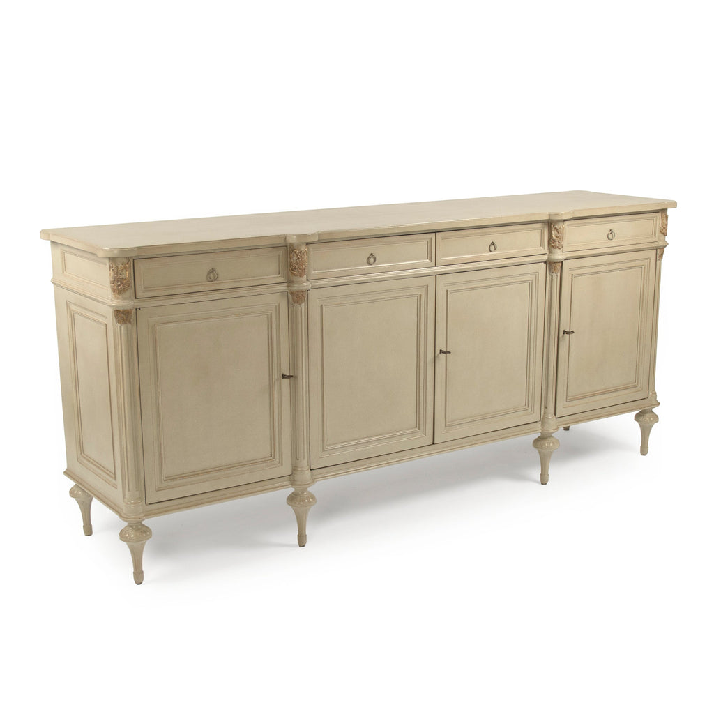 Astor French Painted Birch Buffet in Cream, studio photo 2 of 5 on a white background
