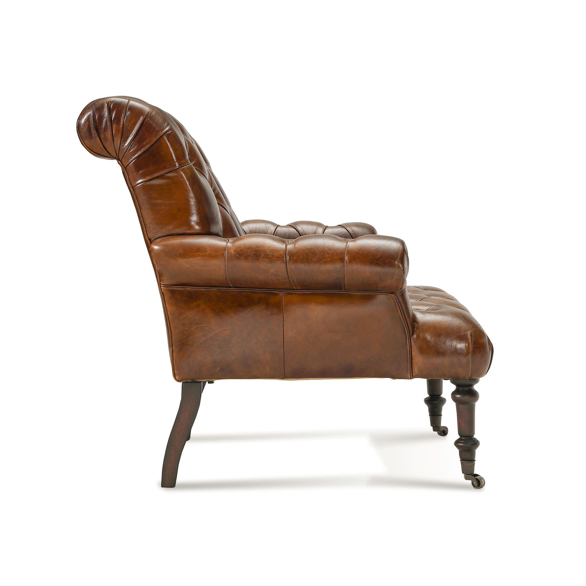 Austin Tufted Leather Armchair, studio photo 4 of 5 on a white background