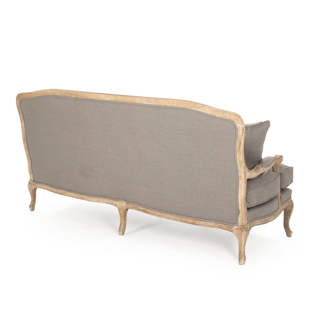 Bastille French Linen Sofa, studio photo 3 of 3 on a white background