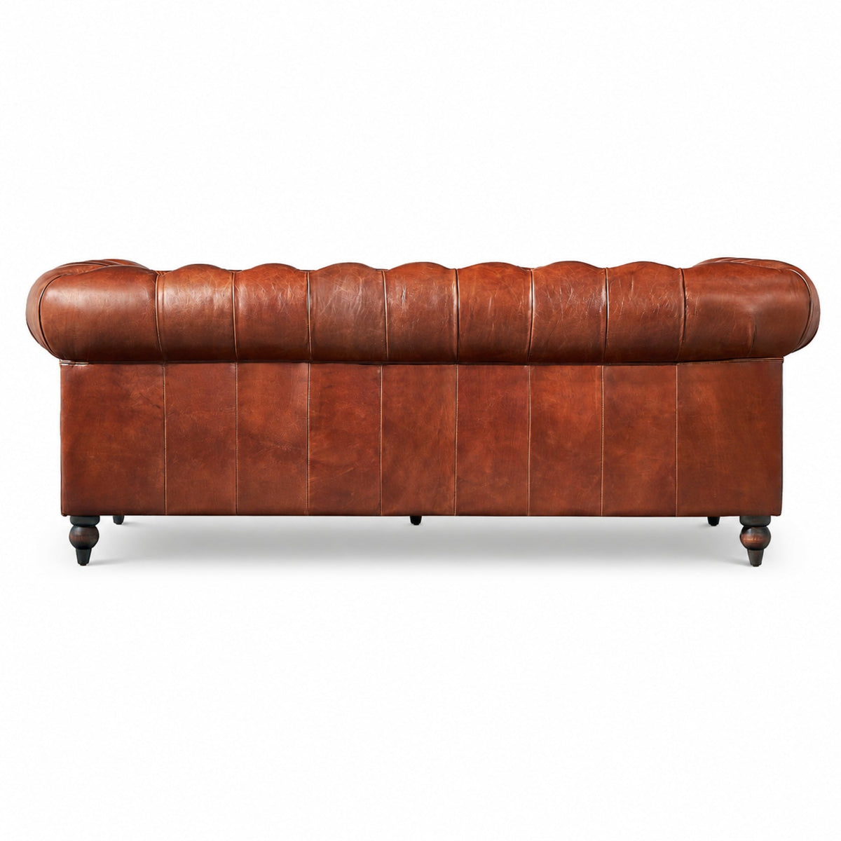 Bromley Chesterfield Leather Sofa, studio photo 4 of 5 on a white background