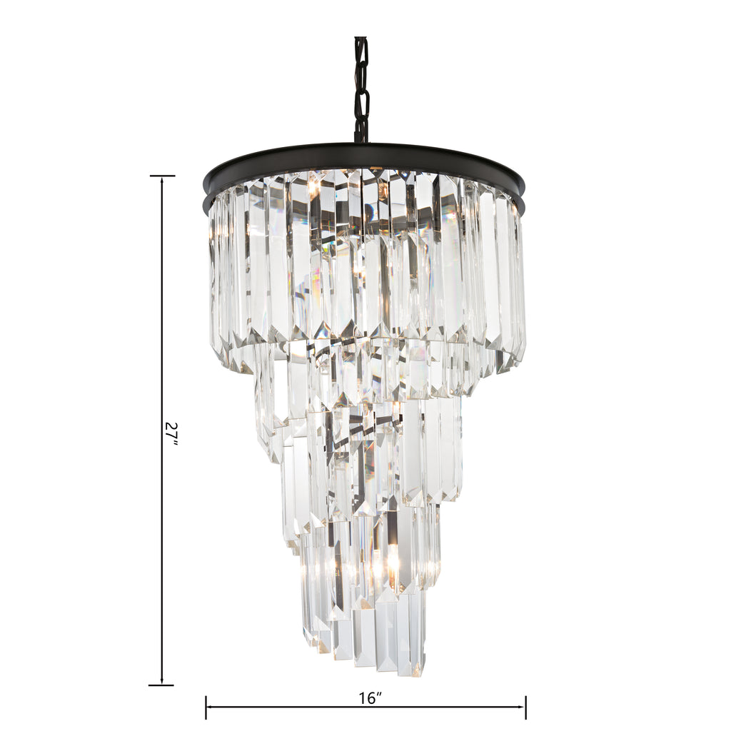 Palacial 16 inch crystal chandelier, detail view