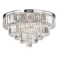 Palacial 31" tiered K9 crystal flush mount in polished chrome