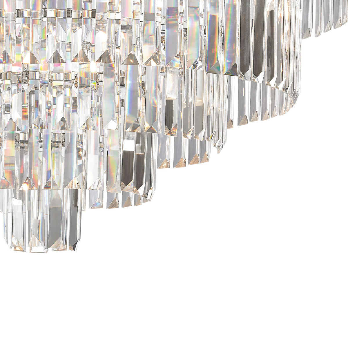 Palacial 31" crystal flush mount, polished chrome, detail