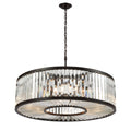 Palacial 35" K9 crystal drum chandelier in oil-rubbed bronze