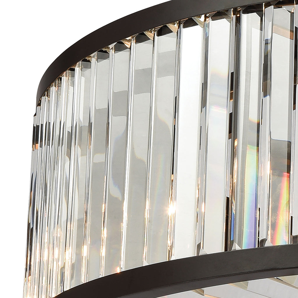 Palacial 35" crystal drum chandelier, oil-rubbed bronze, view 2