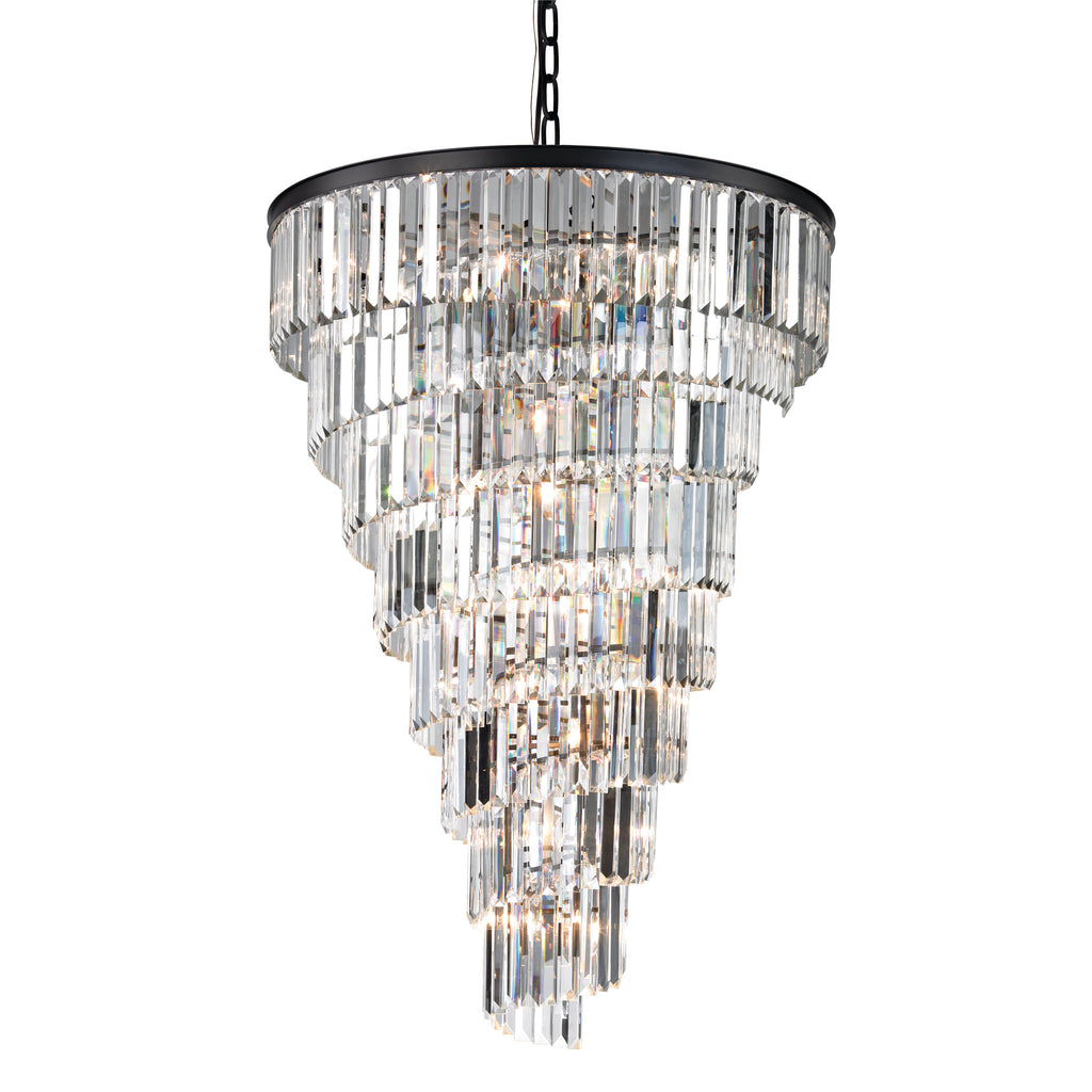 Palacial tiered K9 crystal chandelier in oil-rubbed bronze
