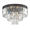 Palacial 19" tiered K9 crystal semi-flush mount in oil-rubbed bronze