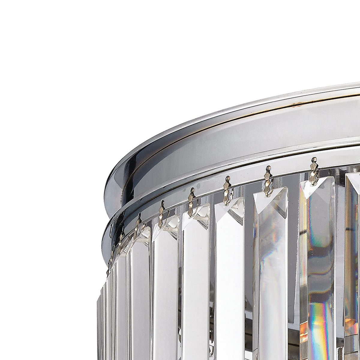 Palacial 19" crystal semi-flush mount, polished chrome, detail