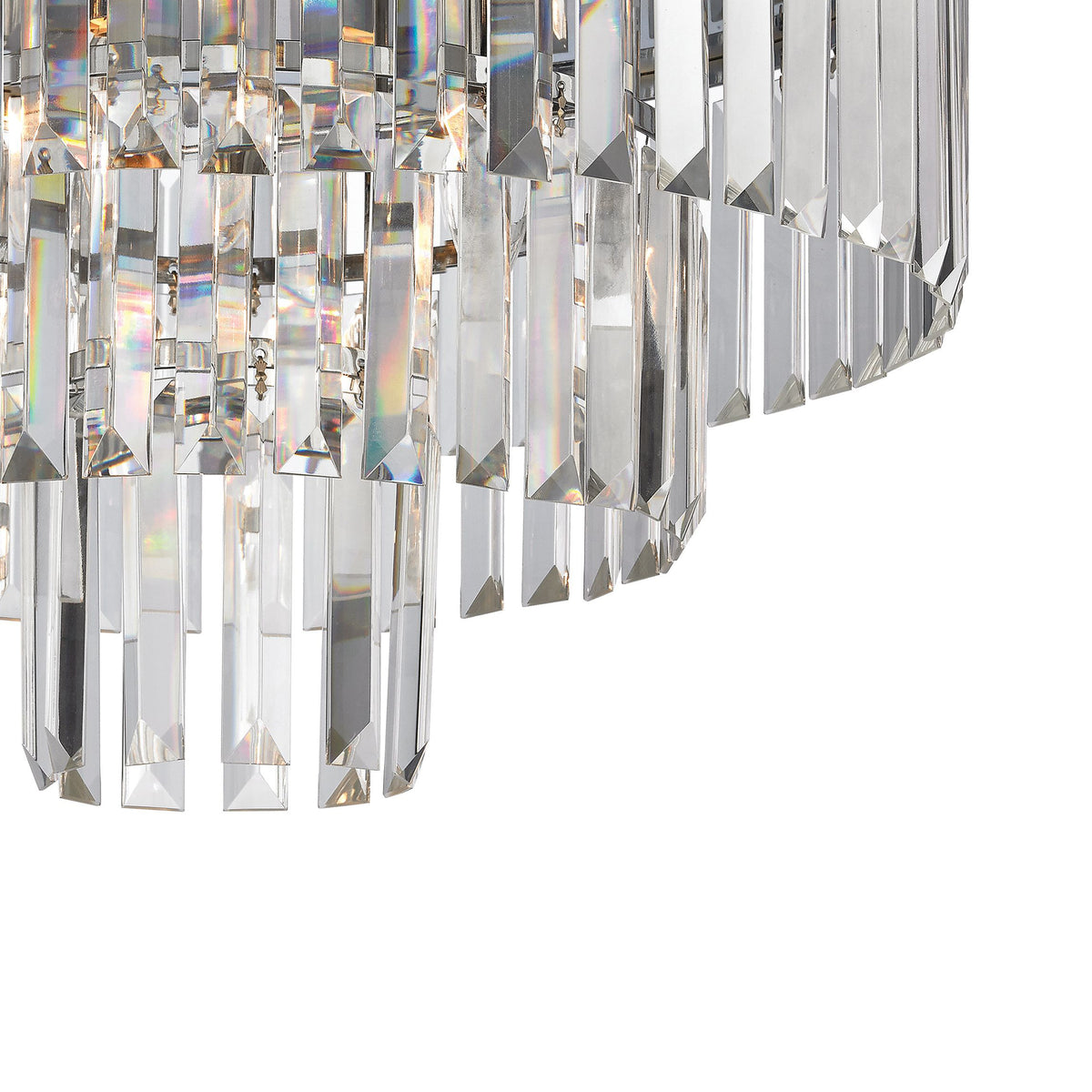Palacial 19" crystal semi-flush mount, polished chrome, detail