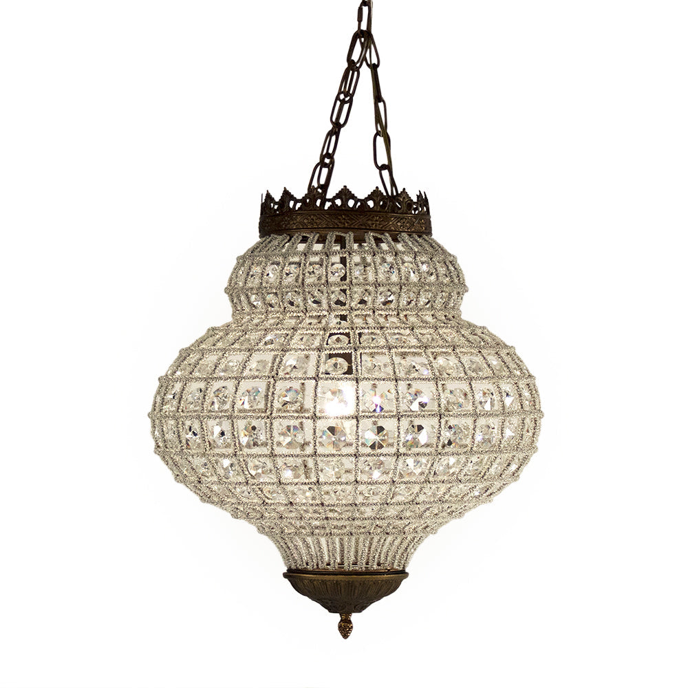 Crown Pendant Iron Glass-Beaded Chandelier, Medium, studio photo 1 of 3 on a white background
