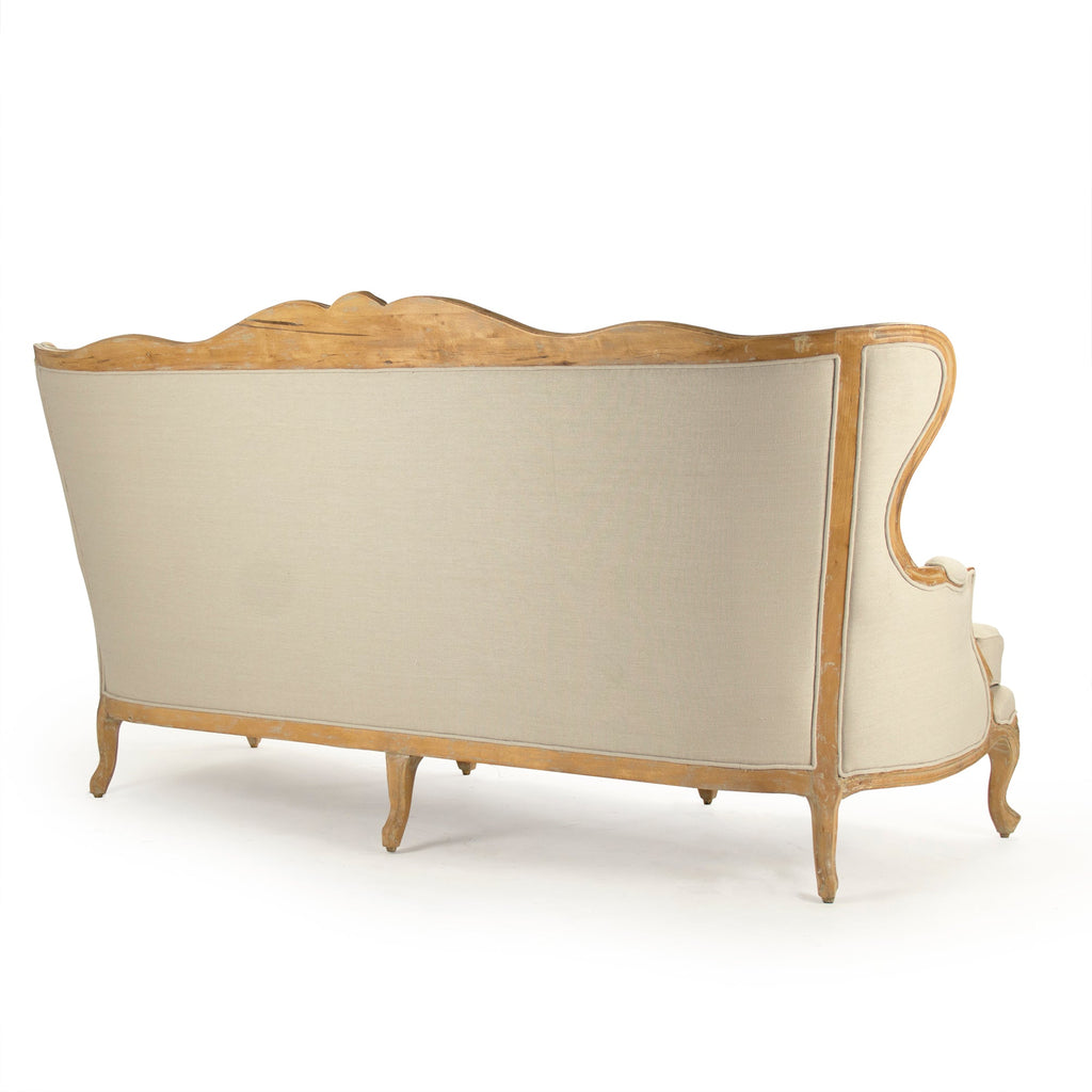 Eloy French Linen Sofa, studio photo 3 of 3 on a white background