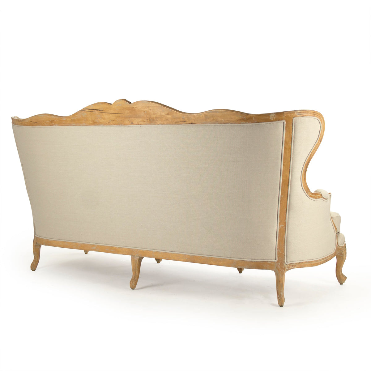 Eloy French Linen Sofa, studio photo 3 of 3 on a white background