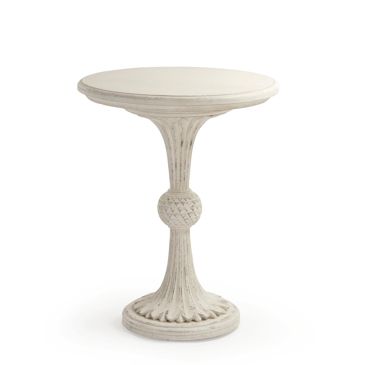 Fabiola Side Table in Cream, studio photo 1 of 3 on a white background