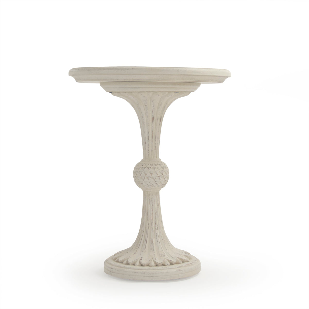 Fabiola Side Table in Cream, studio photo 2 of 3 on a white background