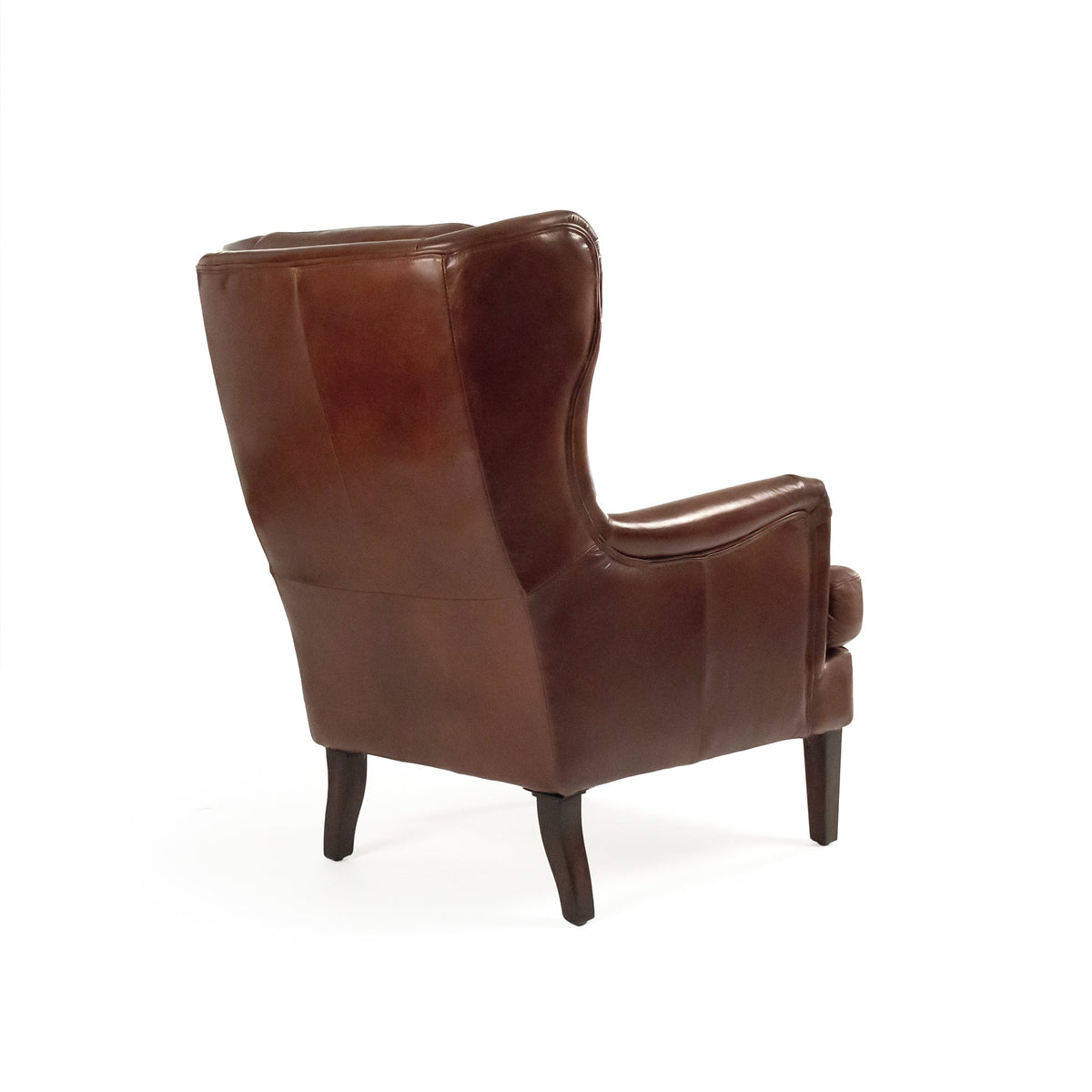 Felicie Classic Top-Grain Leather Wingback Chair, studio photo 3 of 3 on a white background