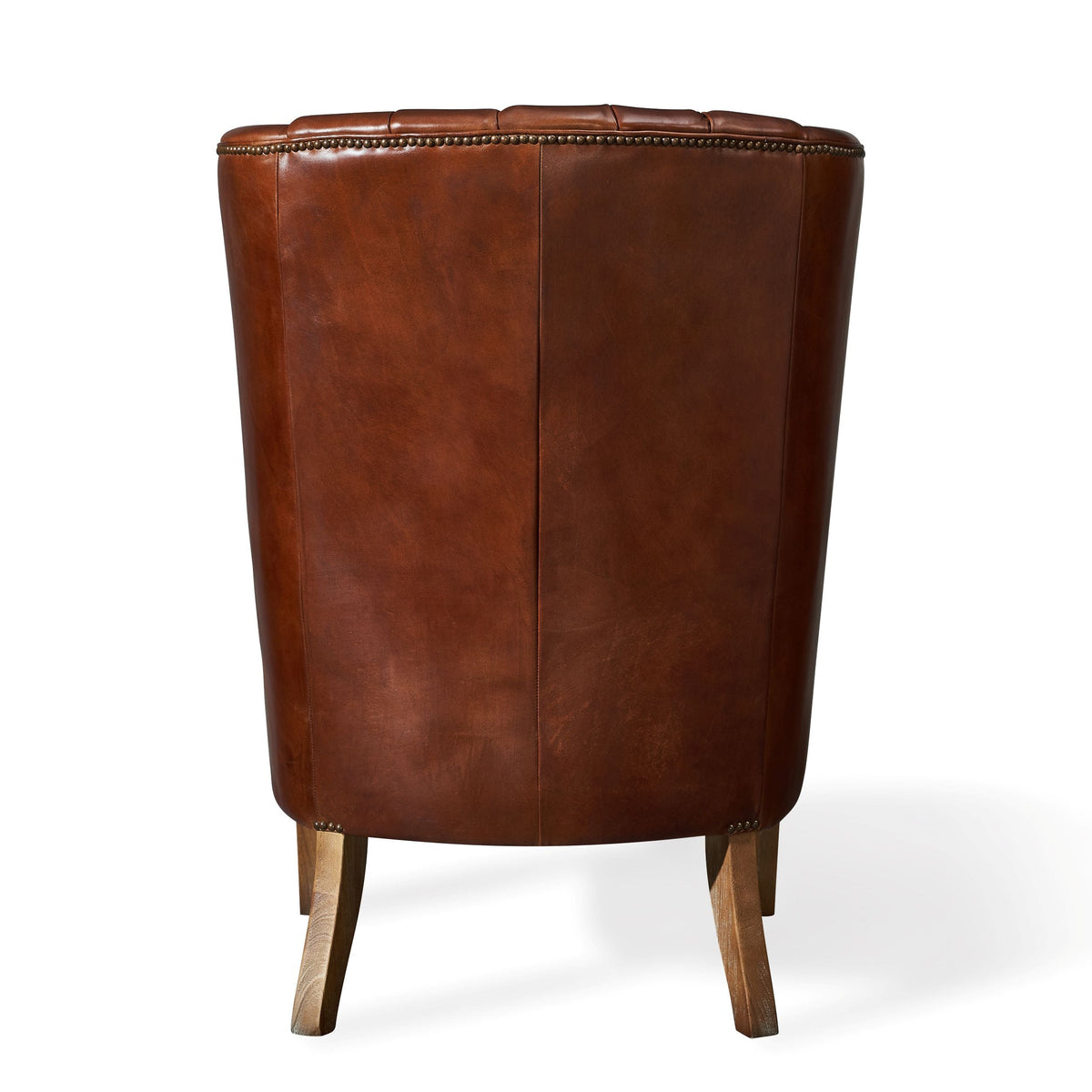 George Classic Italian Leather Wingback Chair, studio photo 3 of 4 on a white background