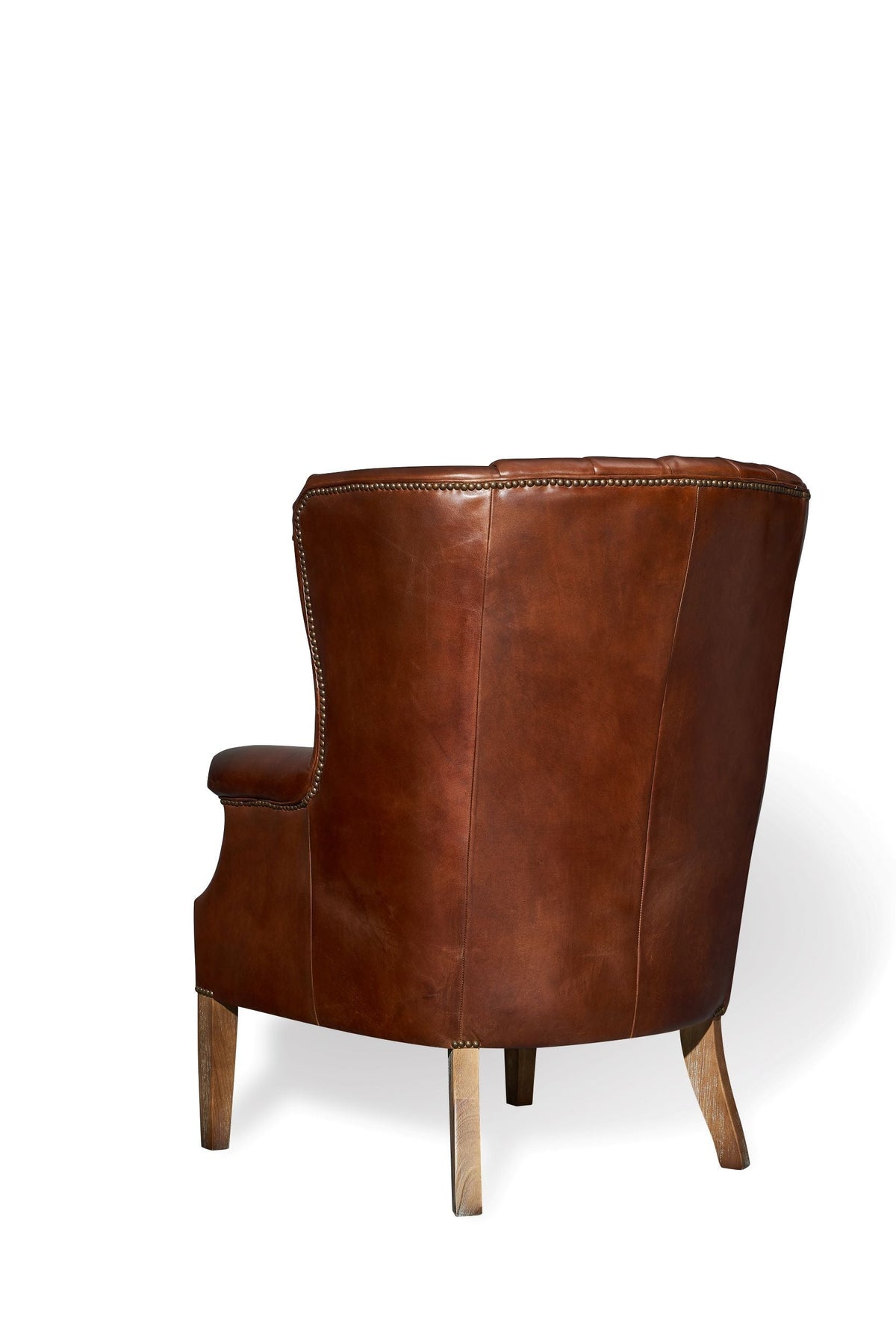 George Classic Italian Leather Wingback Chair, studio photo 4 of 4 on a white background