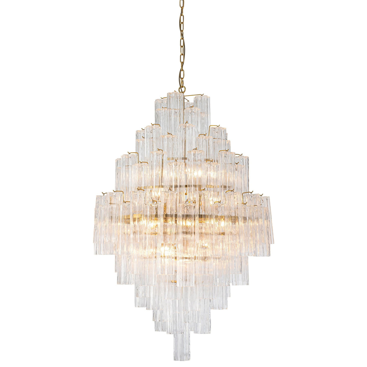 Glacier Drop Cascading Glass Chandelier, studio photo 3 of 3 on a white background