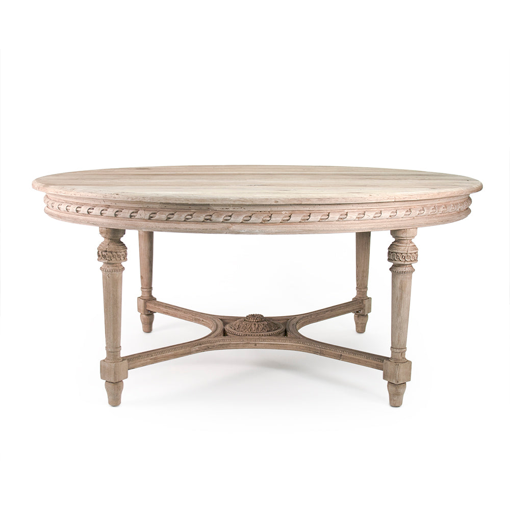 Houston Louis XVI Elm Oval Dining Table, studio photo 2 of 2 on a white background