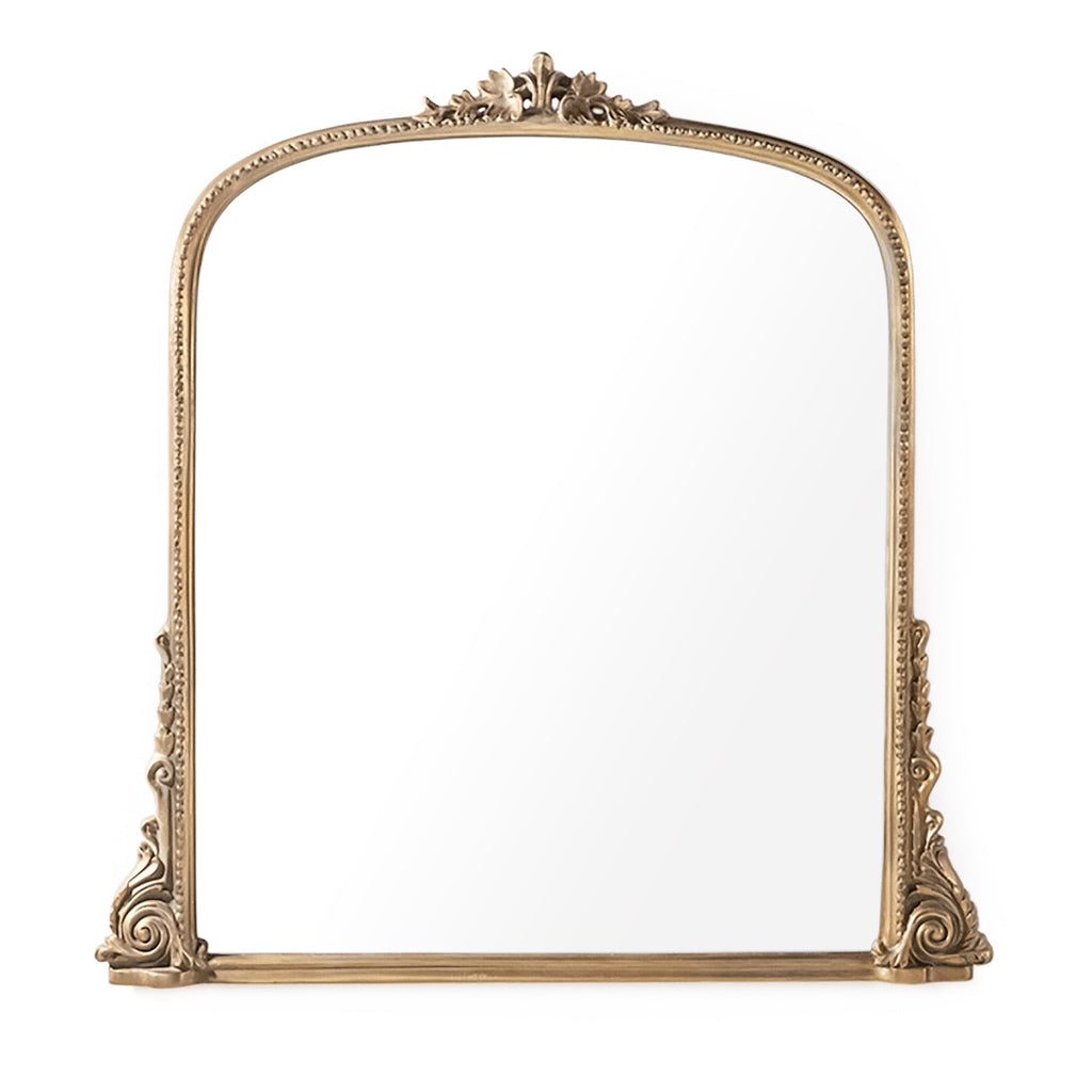 Jules French Gilded Iron Arch Mirror in Antique Gold, 39.5" x 38.5", studio photo 1 of 2 on a white background