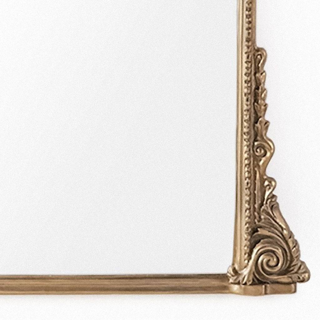 Jules French Gilded Iron Arch Mirror in Antique Gold, 39.5" x 38.5", studio photo 2 of 2 on a white background