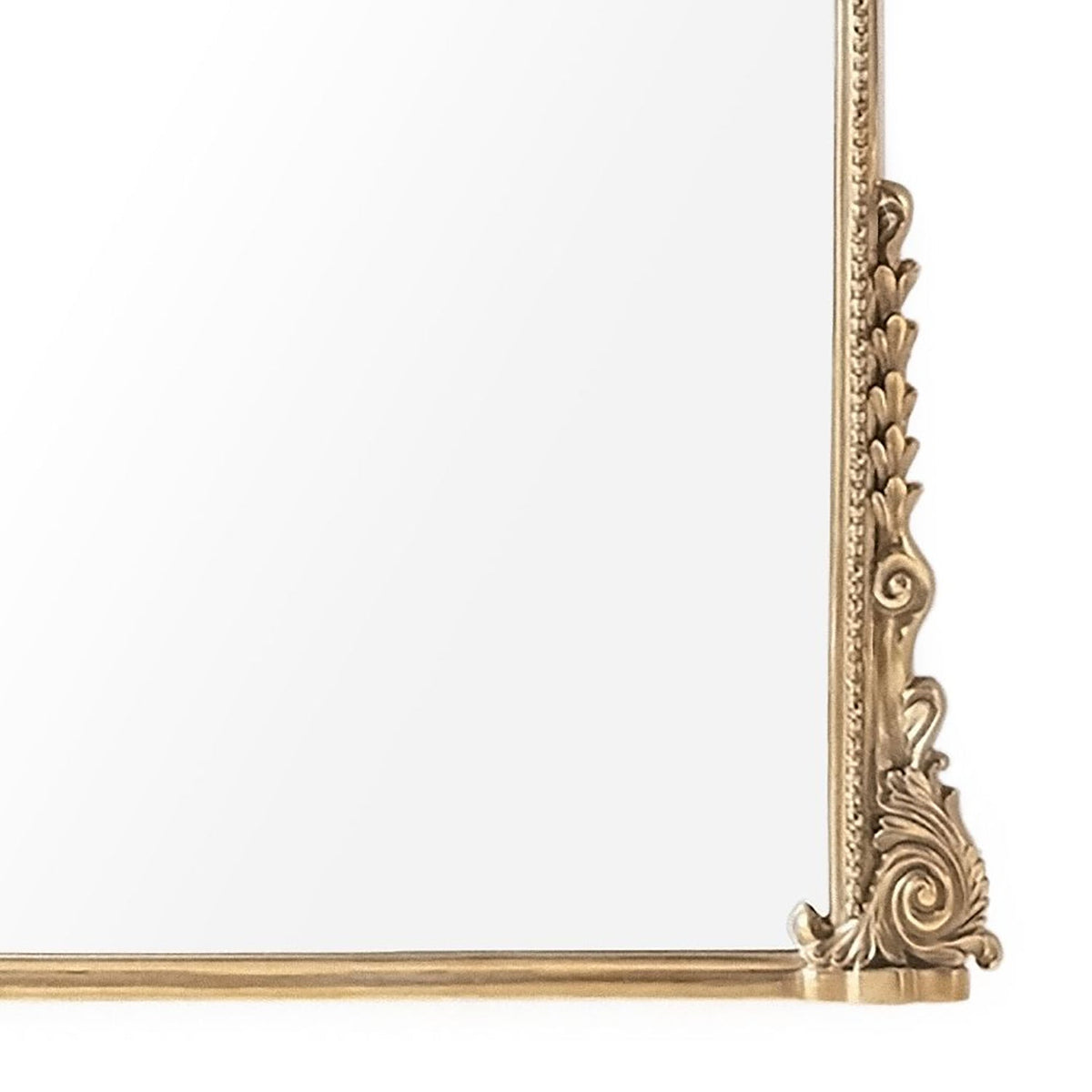 Jules French Gilded Iron Arch Mirror in Antique Gold, 50.5" x 61", studio photo 2 of 2 on a white background