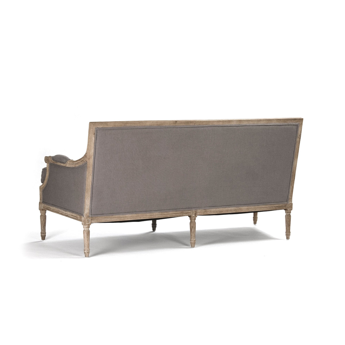 Louis French Linen Sofa in Warm Taupe, studio photo 4 of 4 on a white background
