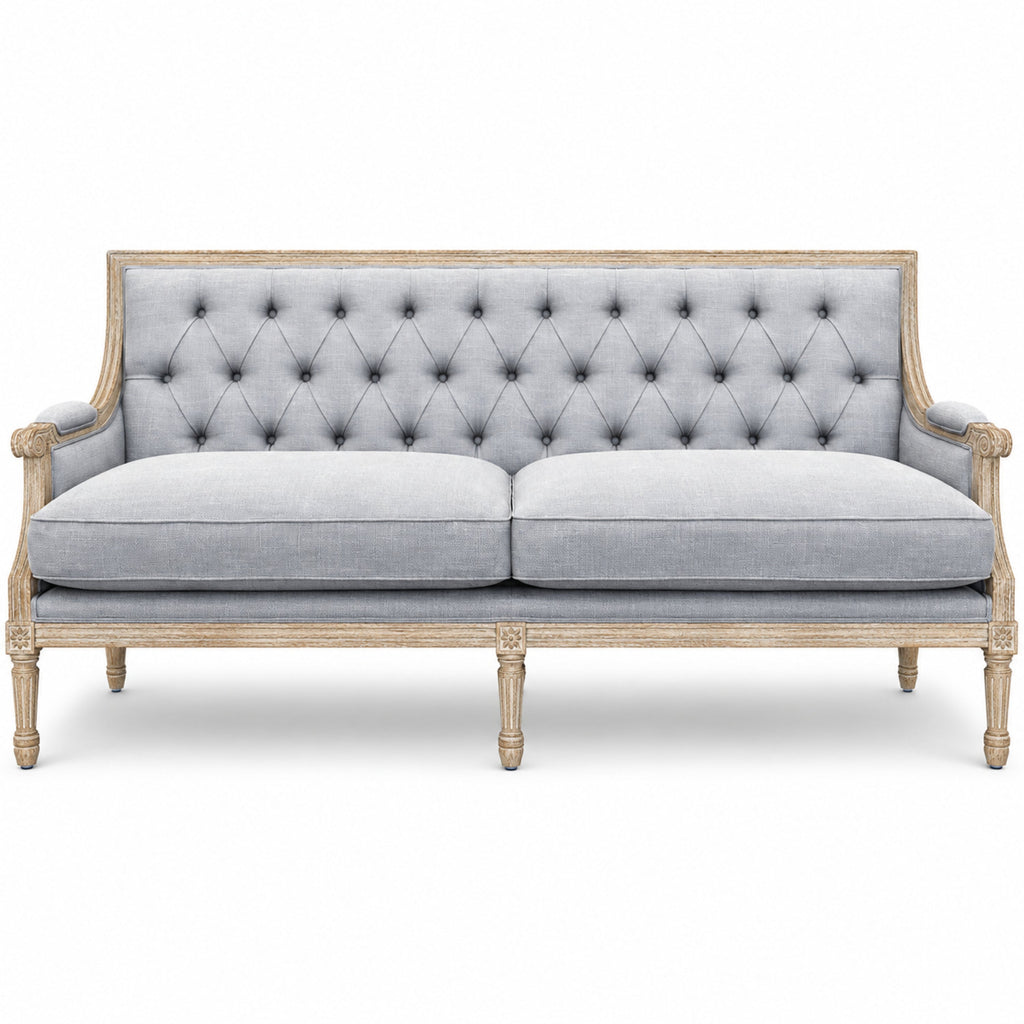 Louis Tufted-Back French Sofa, studio photo 1 of 6 on a white background