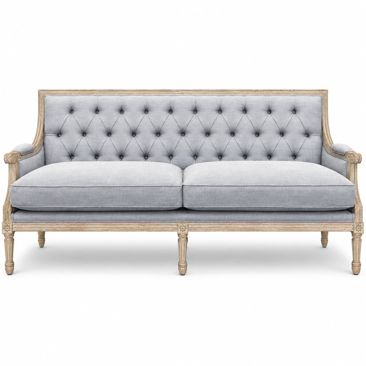 Louis Tufted-Back French Sofa, studio photo 1 of 6 on a white background