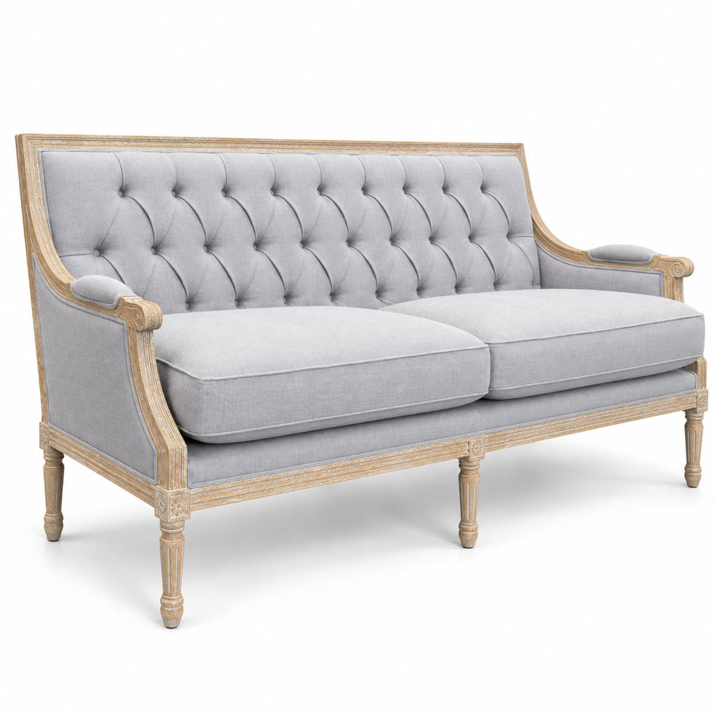 Louis Tufted-Back French Sofa, studio photo 2 of 6 on a white background