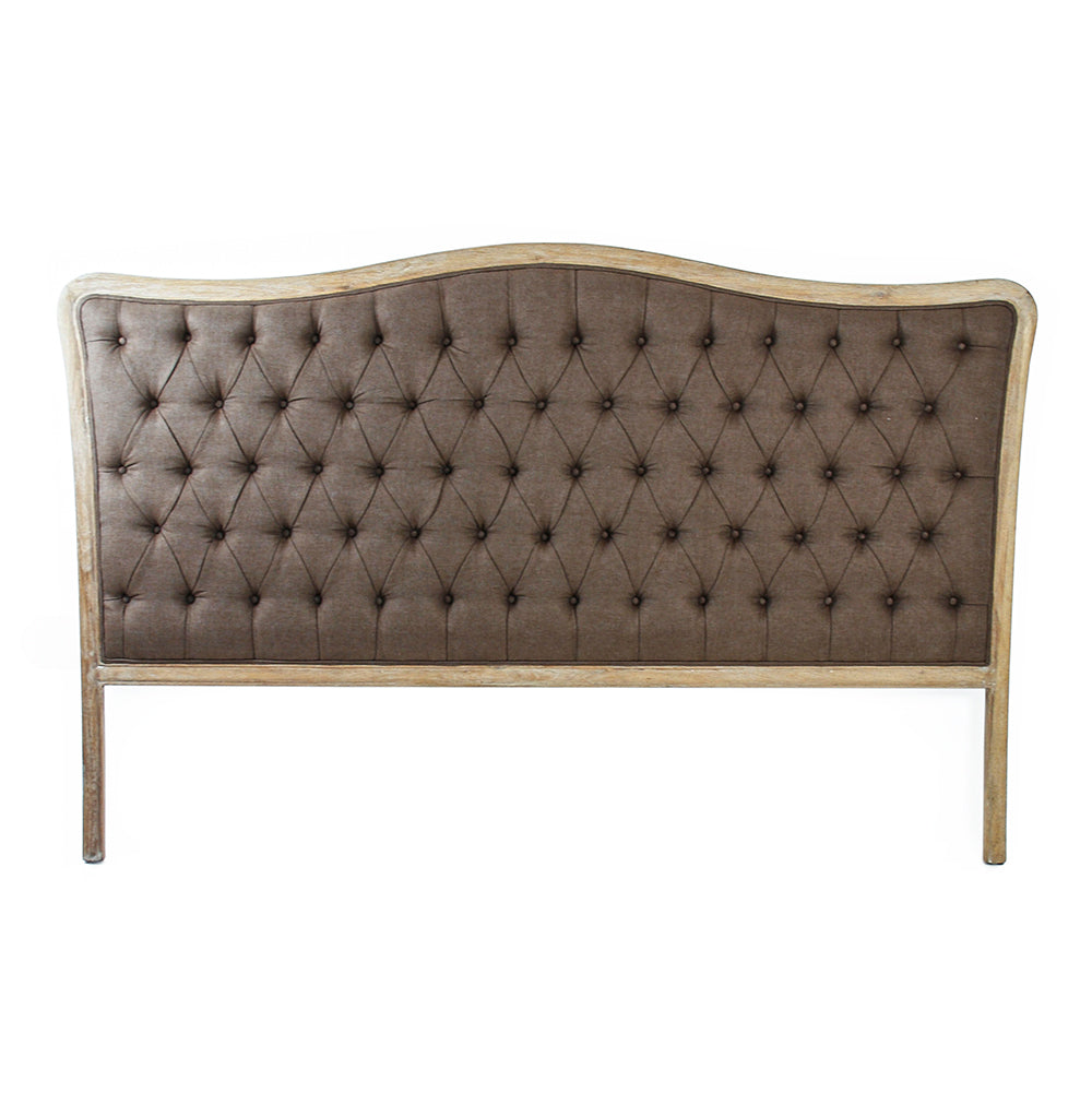 Maison tufted headboard in King, Aubergine Linen, studio photo 1 of 1 on a white background