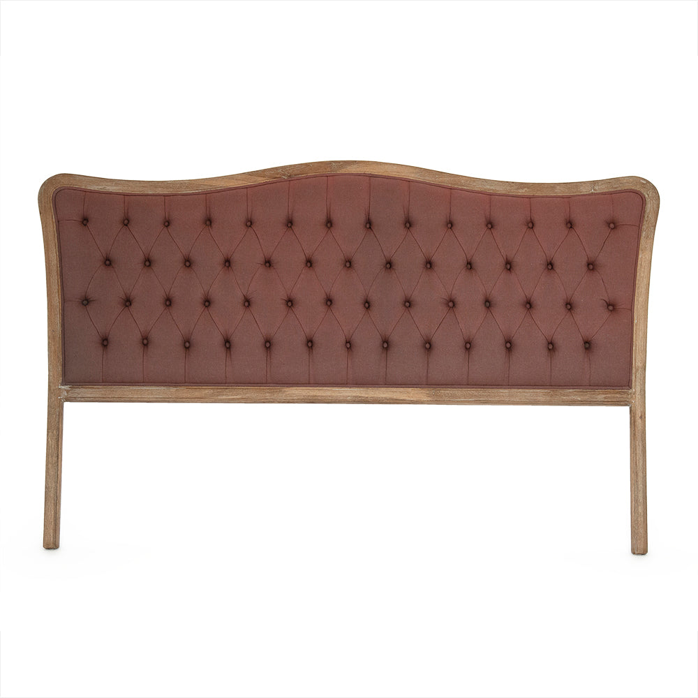 Maison tufted headboard in King, Warm Sienna Linen, studio photo 1 of 1 on a white background