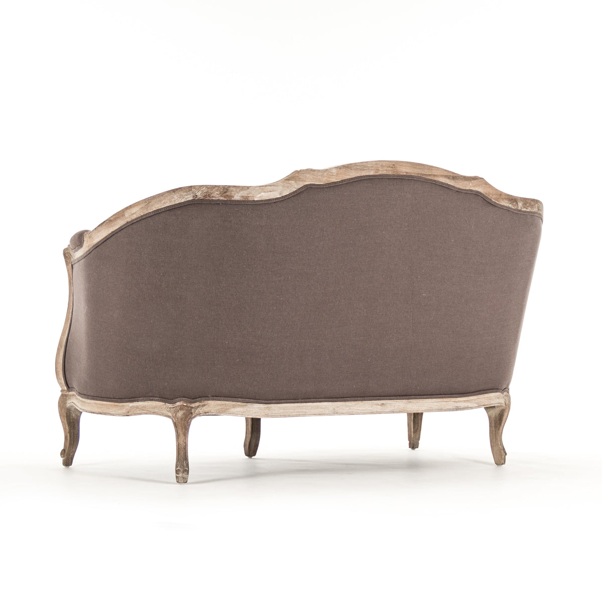 Maison French Linen Settee in Aubergine Linen, studio photo 5 of 5 on a white background