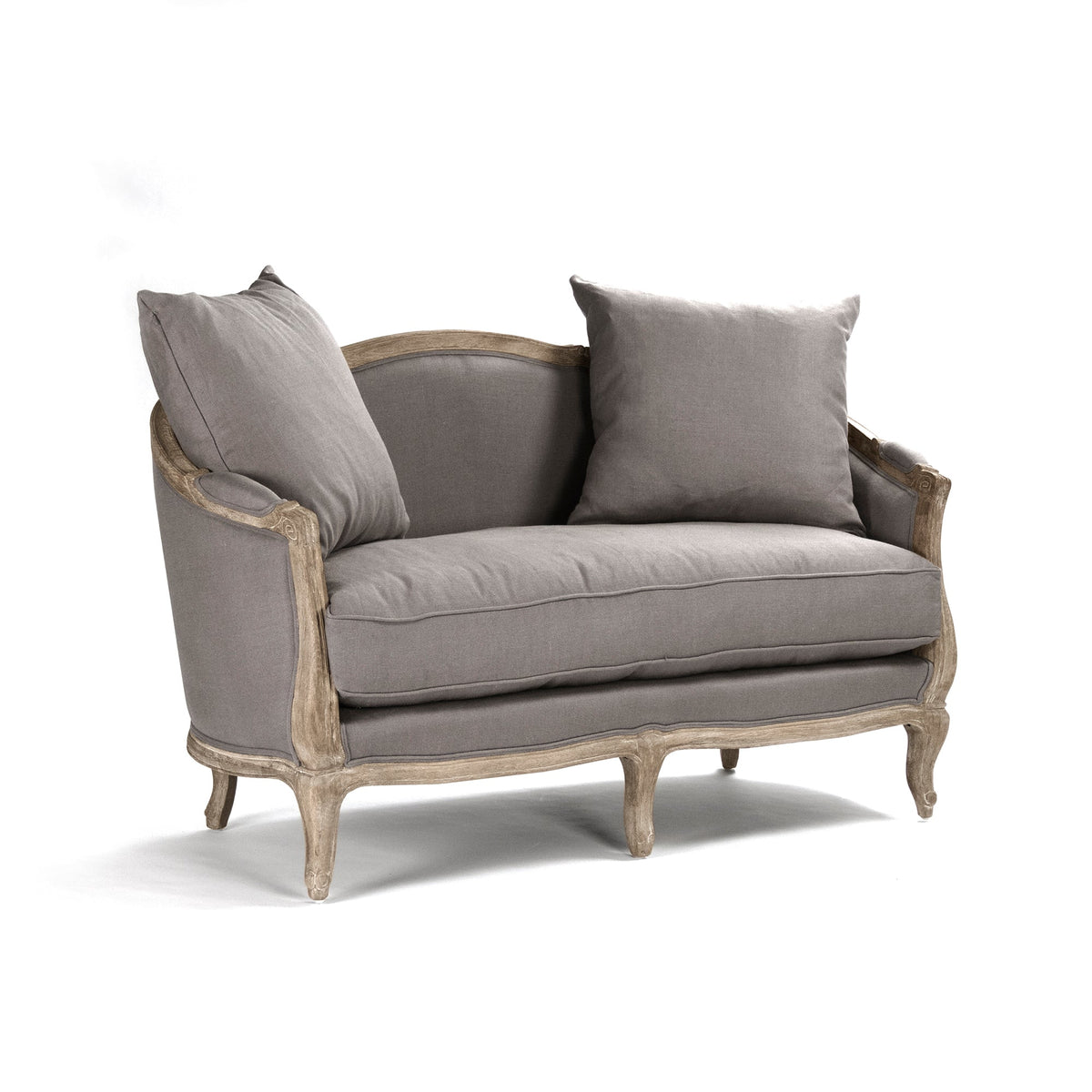 Maison French Linen Settee, studio photo 1 of 5 on a white background