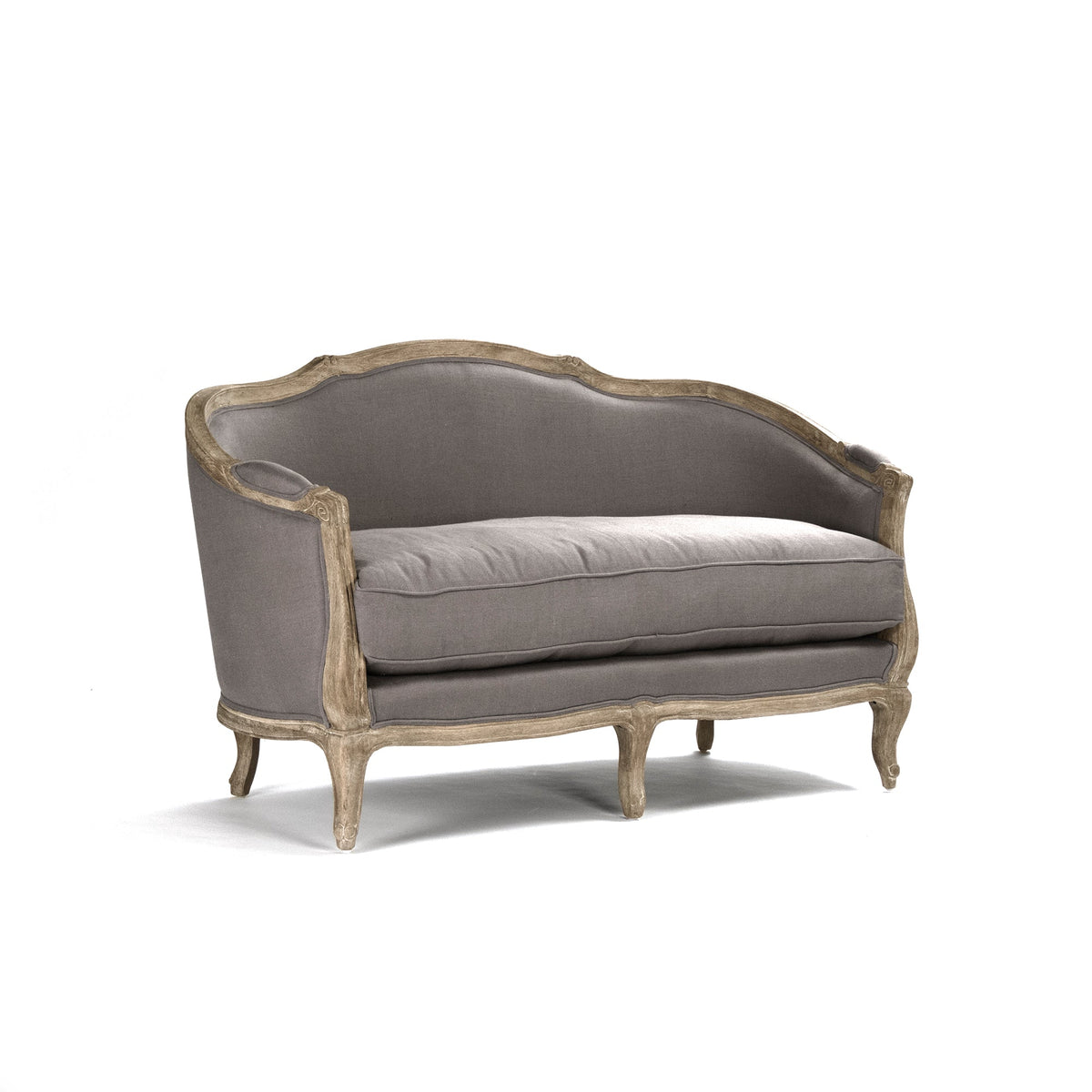 Maison French Linen Settee, studio photo 3 of 5 on a white background