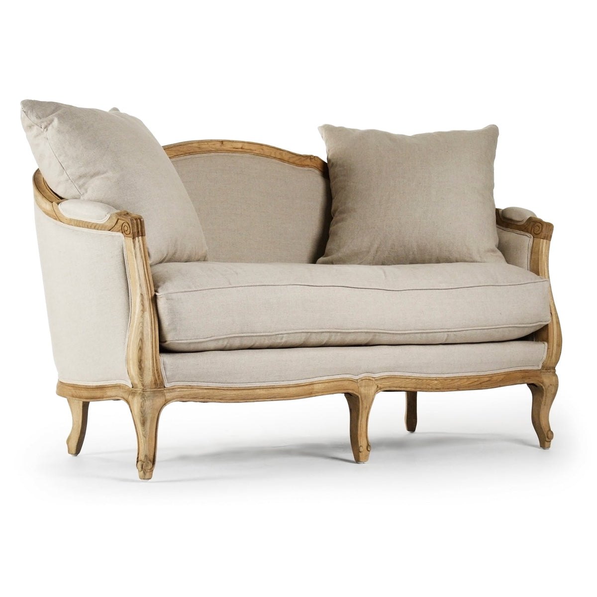 Maison French Linen Settee, studio photo 5 of 5 on a white background