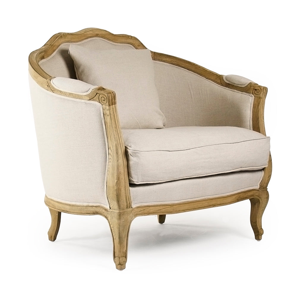 Maison French Linen Love Chair, studio photo 5 of 6 on a white background
