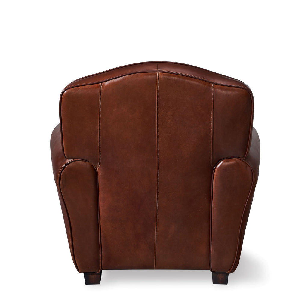 Matthew Classic Italian Leather Club Chair, studio photo 2 of 5 on a white background
