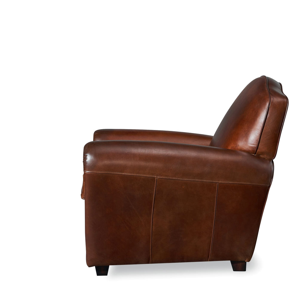 Matthew Classic Italian Leather Club Chair, studio photo 3 of 5 on a white background
