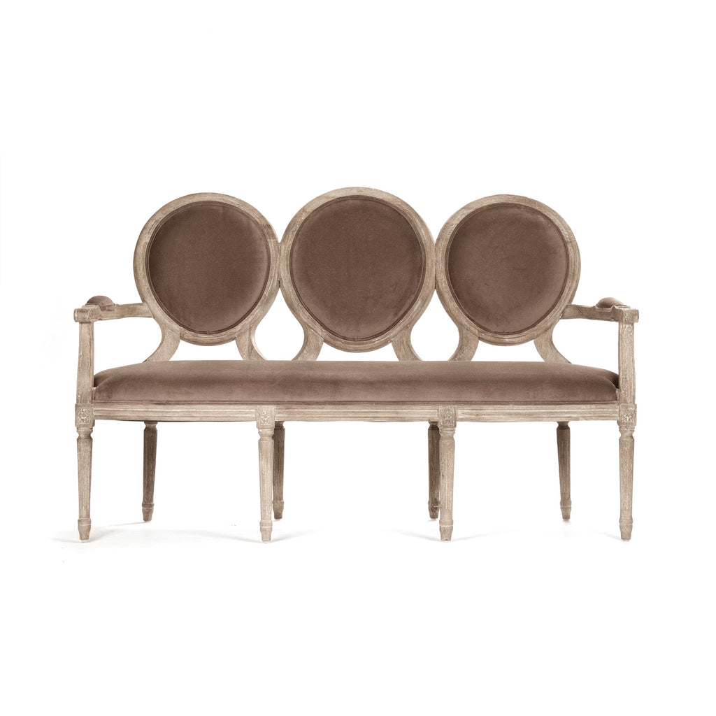 Medallion French Oval-Back Settee, studio photo 2 of 6 on a white background