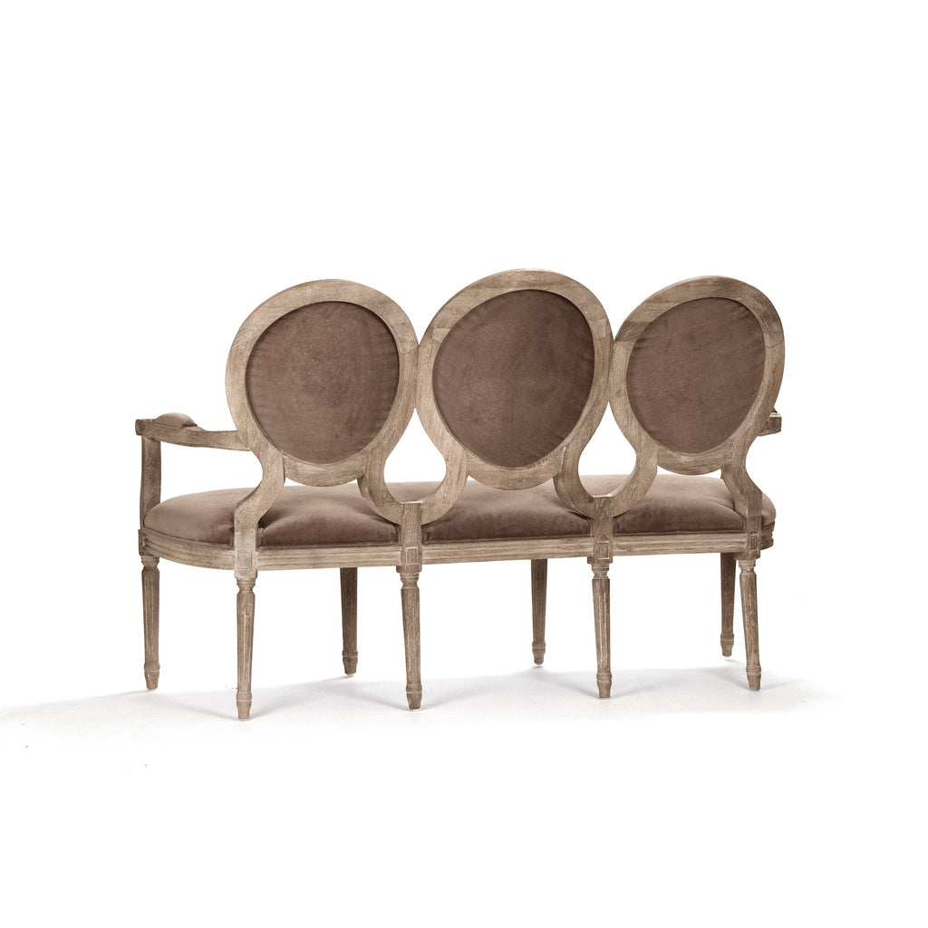 Medallion French Oval-Back Settee, studio photo 3 of 6 on a white background