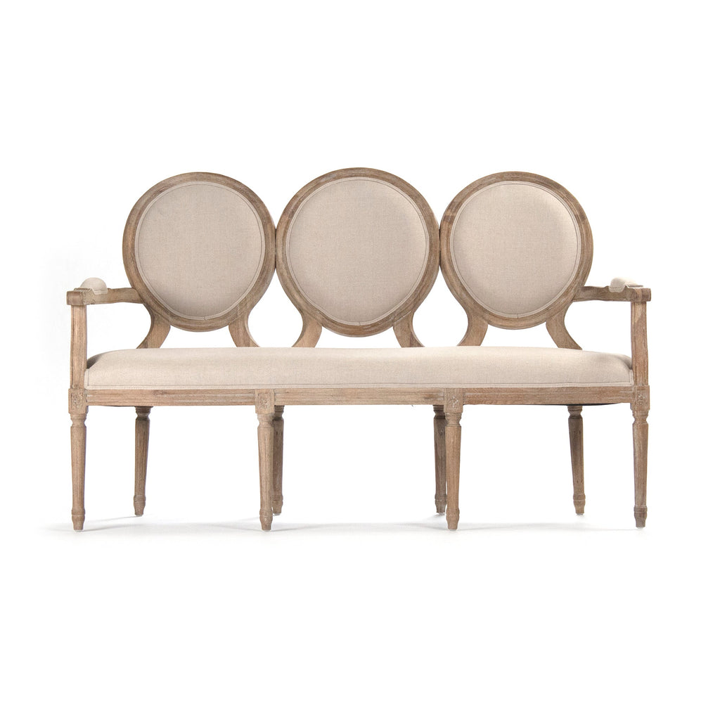 Medallion French Oval-Back Settee, studio photo 5 of 6 on a white background