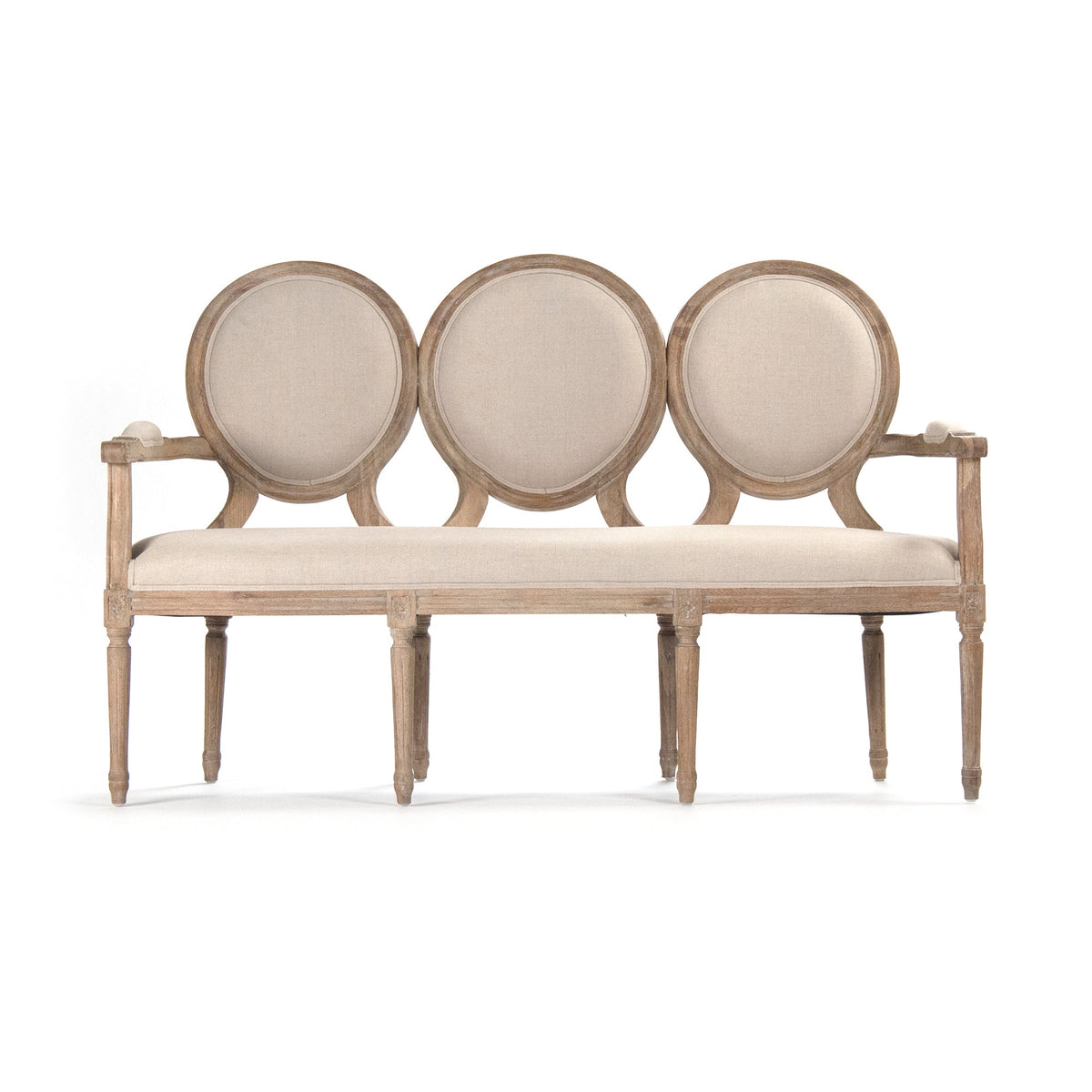 Medallion French Oval-Back Settee, studio photo 5 of 6 on a white background
