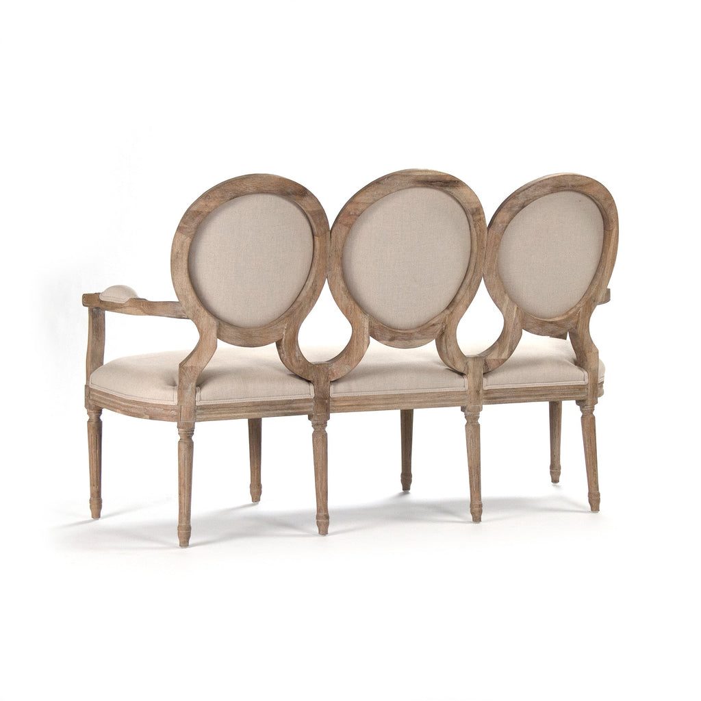 Medallion French Oval-Back Settee, studio photo 6 of 6 on a white background
