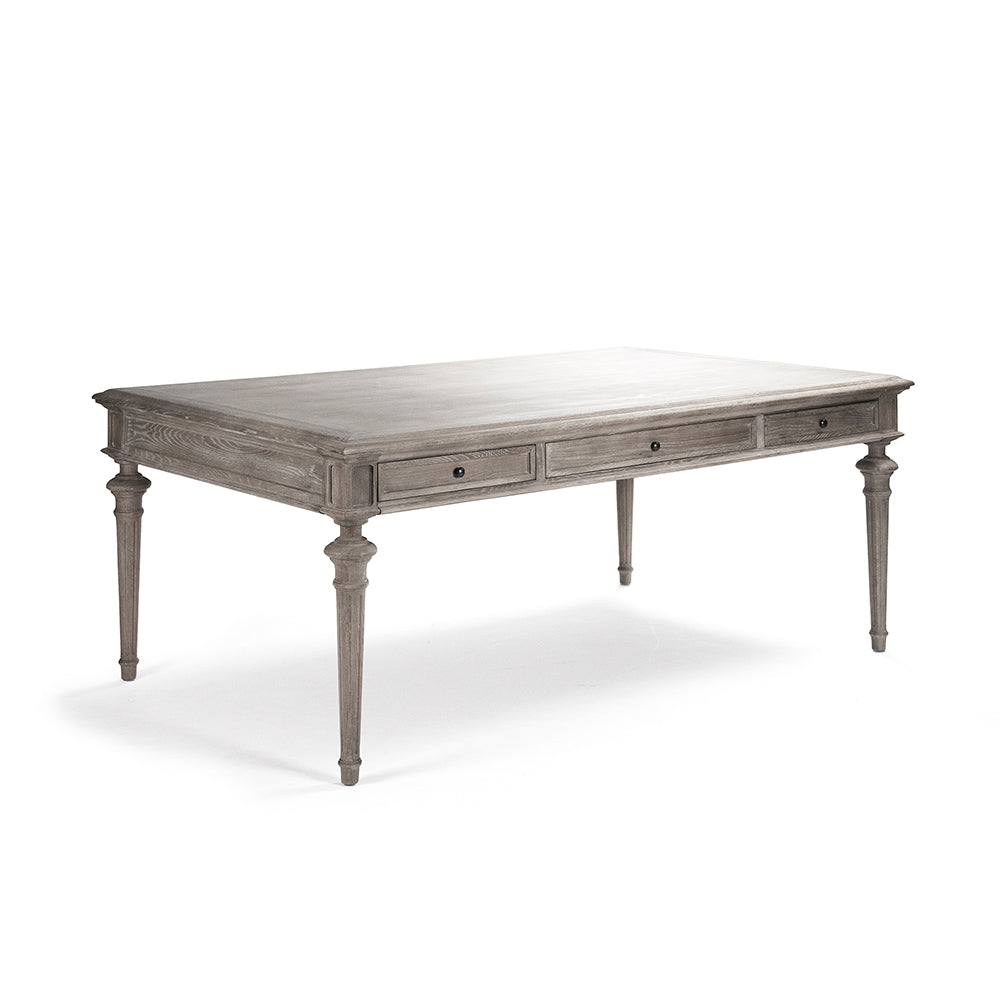 Nadine Louis XVI Carved Oak Dining Table, studio photo 1 of 5 on a white background