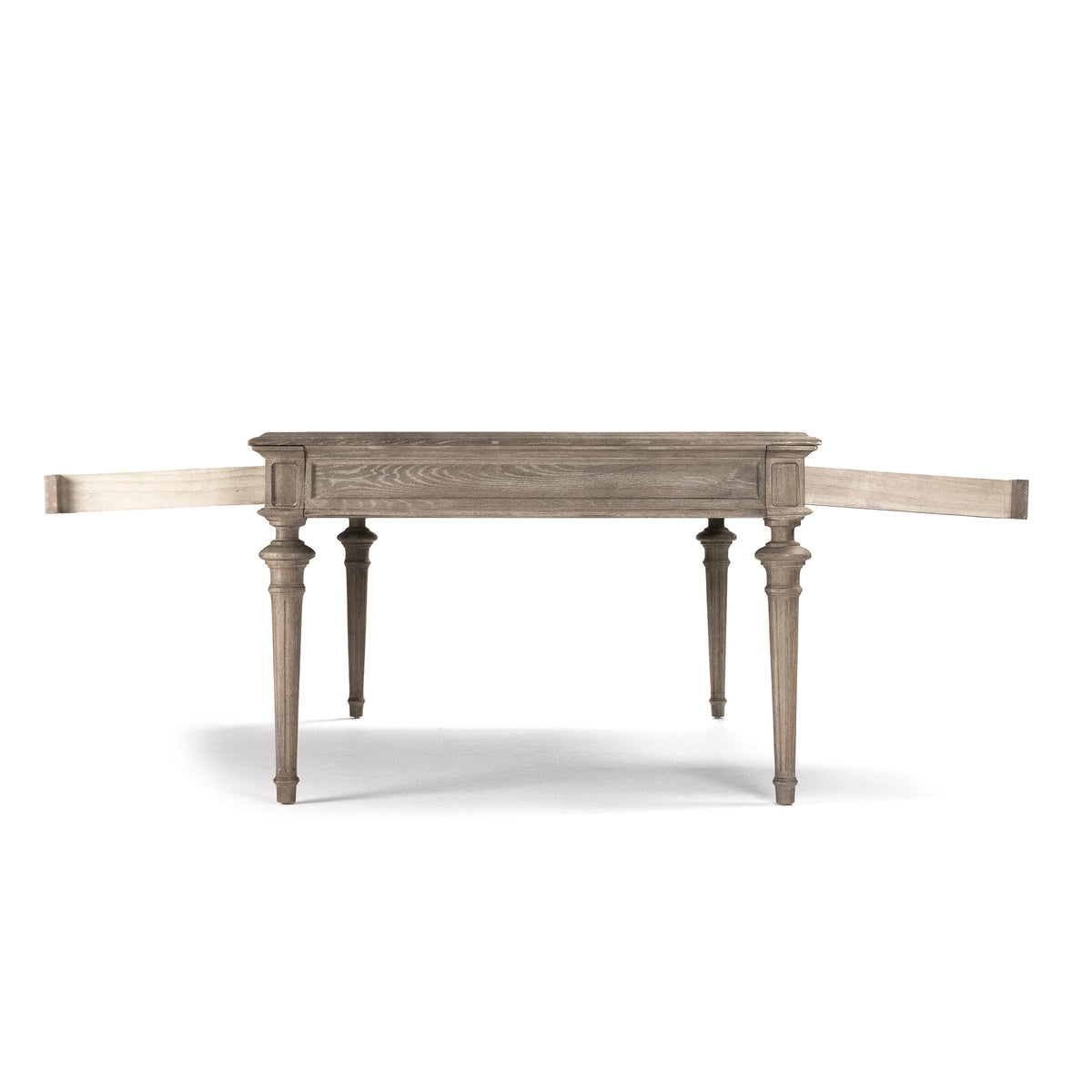 Nadine Louis XVI Carved Oak Dining Table, studio photo 3 of 5 on a white background