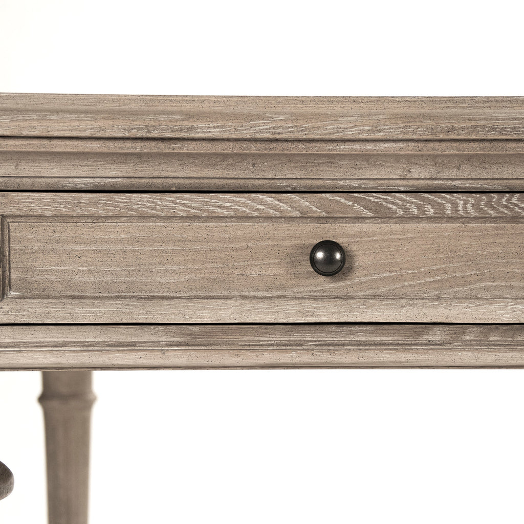 Nadine Louis XVI Carved Oak Dining Table, studio photo 5 of 5 on a white background
