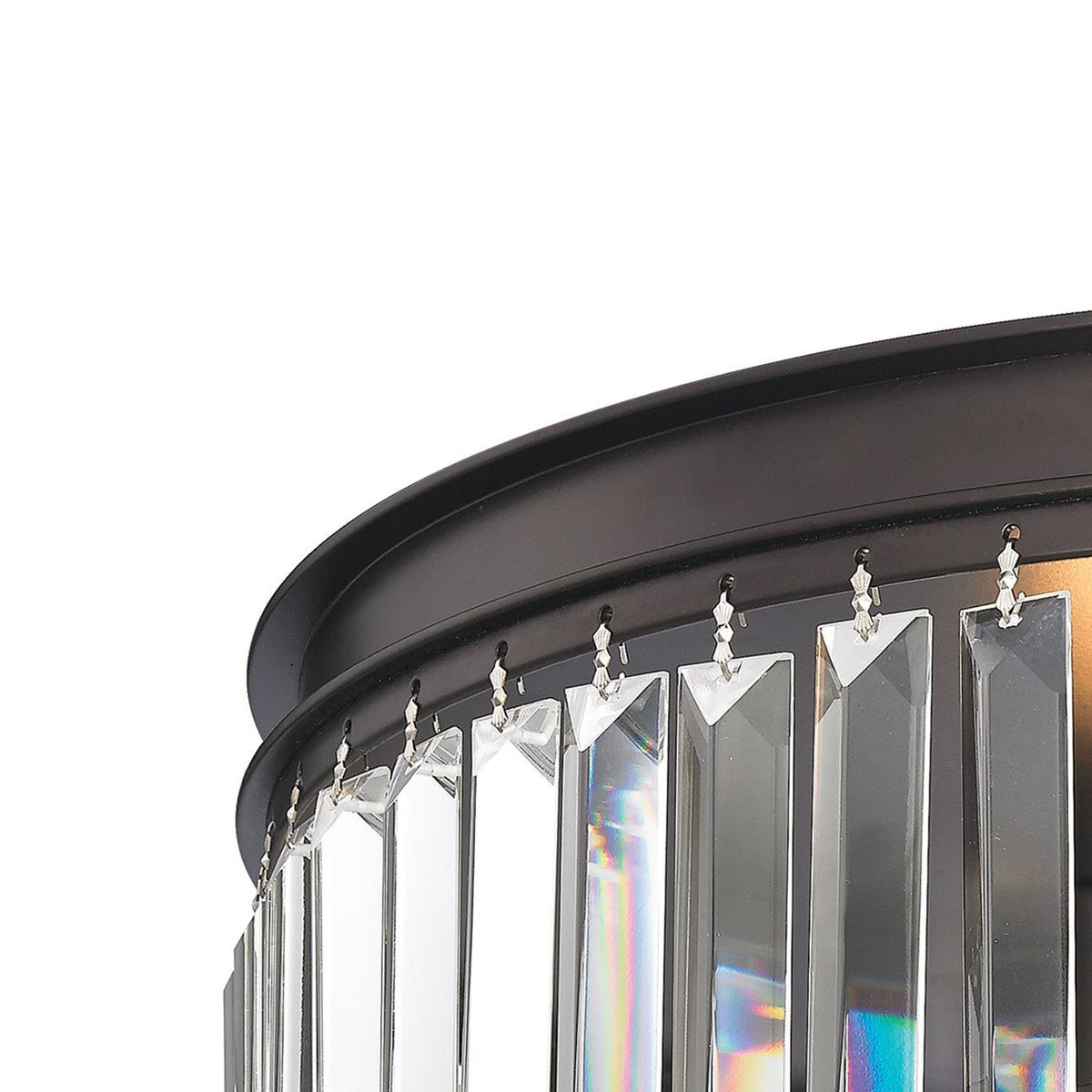 Palacial 19" crystal semi-flush mount, oil-rubbed bronze, detail